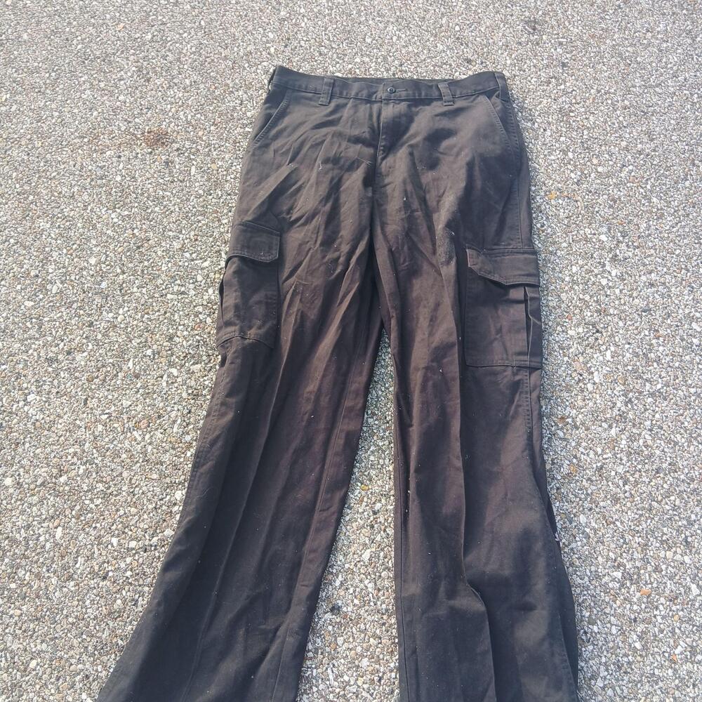 Dickies Cargo Pants Mens 32x32 Black Loose Fit Straight Leg Workwear Utility